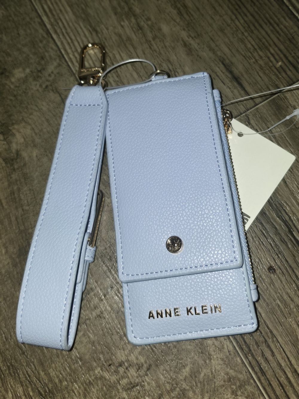 Anne Klein Pale Blue Keychain Wristlet with Card Holder